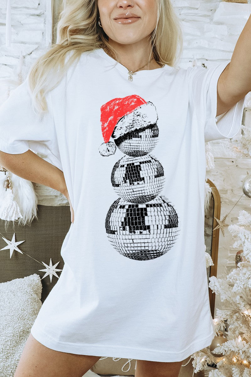 Disco Snowman Holiday Tee - 580 Threads