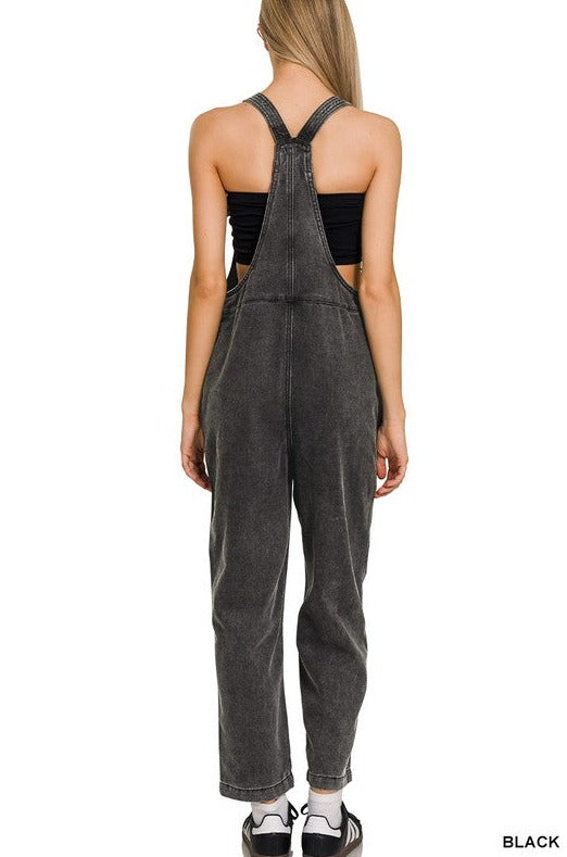 morgan washed relaxed fit overalls