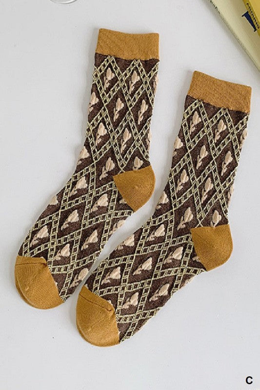 vintage floral socks