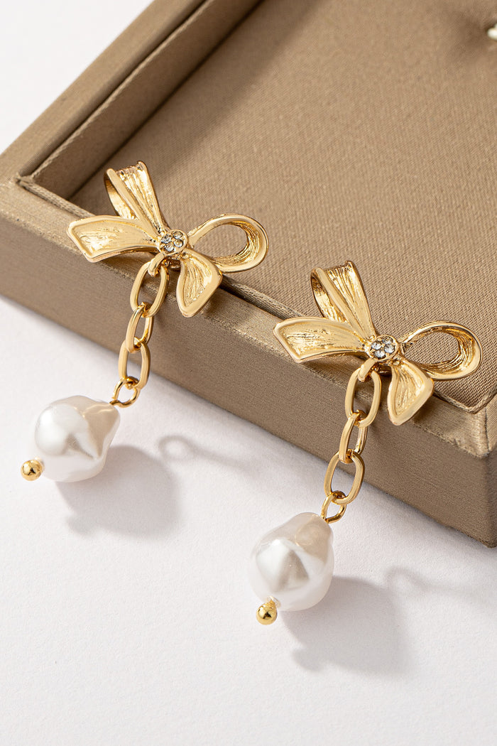 Bow + Pearl Earrings