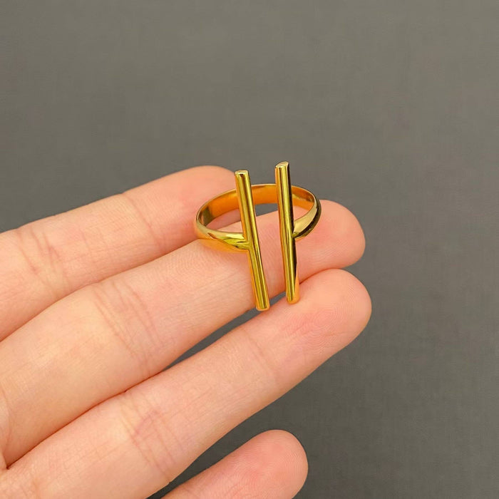 Multi Style 18K Gold Plated S.Steel Geometric Ring - FGS: E