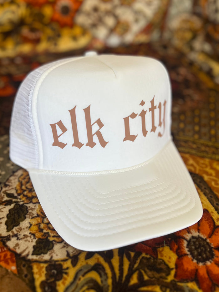 580 Trucker Hat + White/Brown Elk City