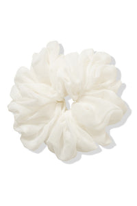 Oversized White Scrunchie