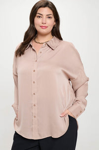 Parker Shadow Stripe  Button Down + Mocha