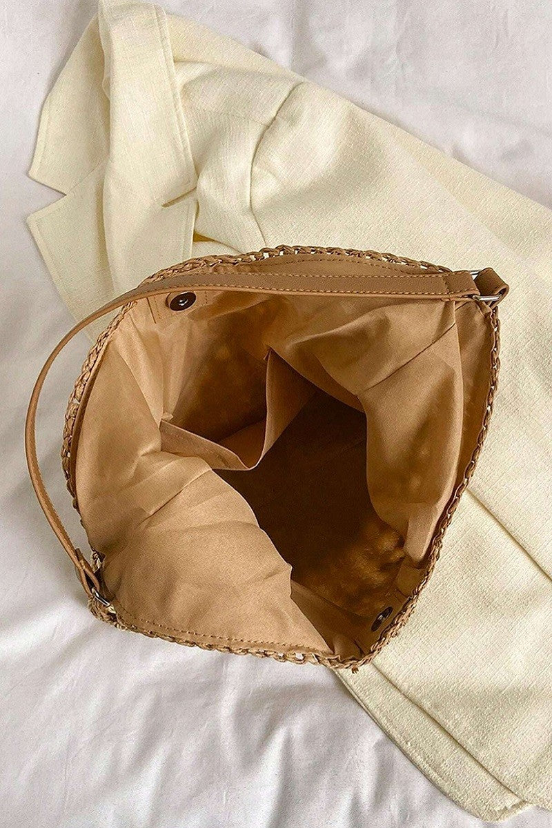 Farmers Market Woven Purse in Mocha