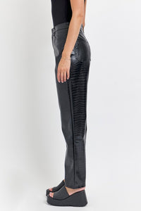 Halle Black Pleather Pants