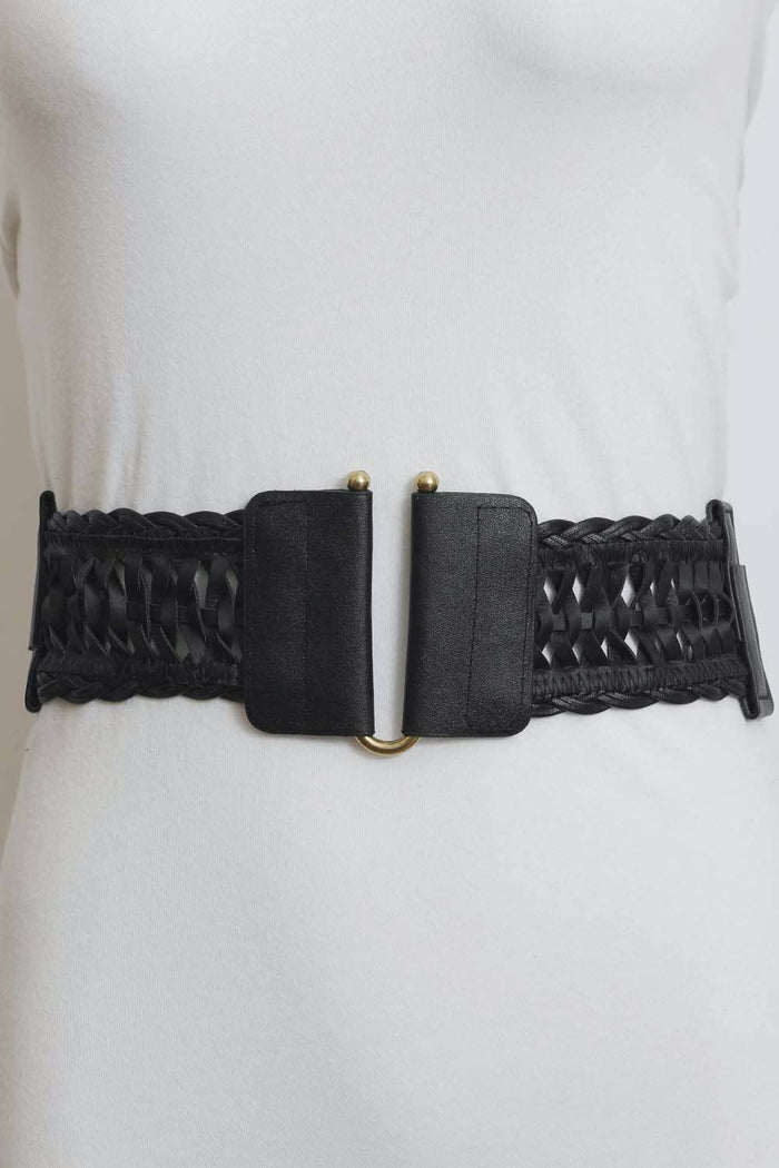 Stretchy Braided Belt in Black