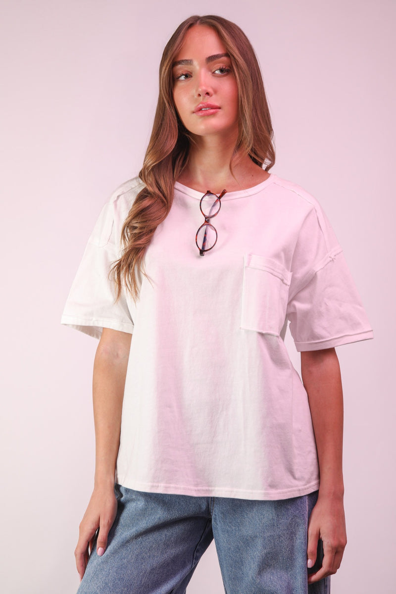 Mineral Wash Tee in White
