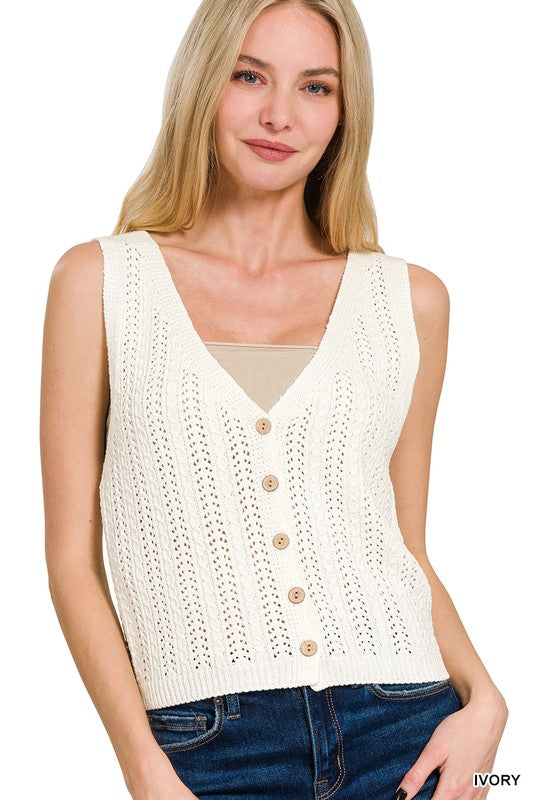 Not Your Grannie's Sweater Vest in Ivory