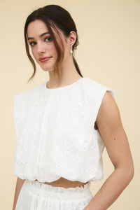 Emory Eyelet Blouse in White