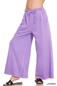 Mineral Wash Wide Leg Pants + Lavender
