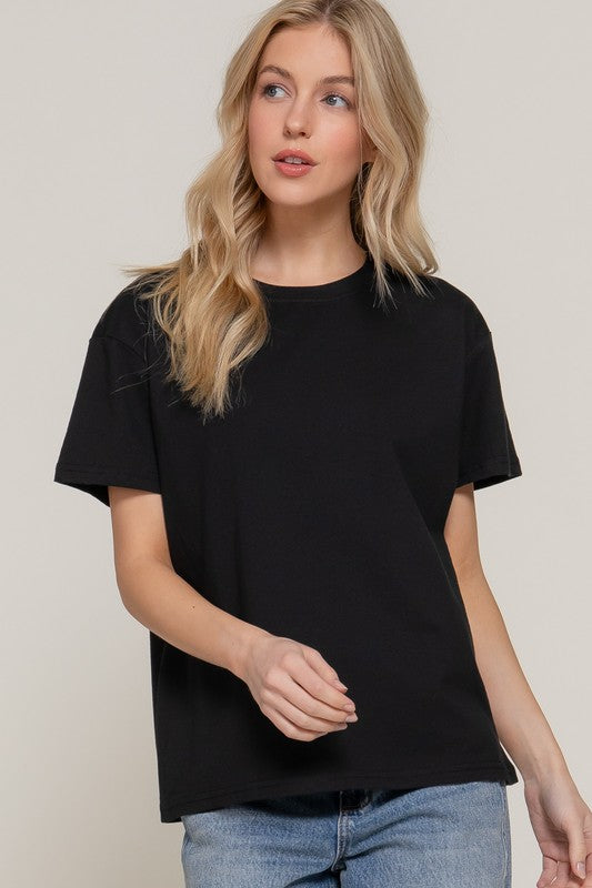 580 Basic Cotton Tee + Black