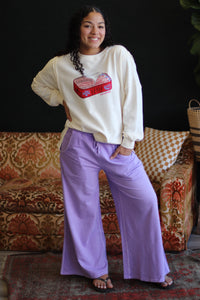 Mineral Wash Wide Leg Pants + Lavender