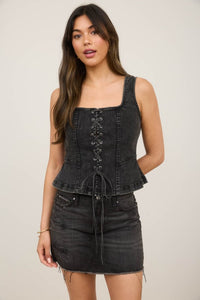 Y'allternative Lace Up Top