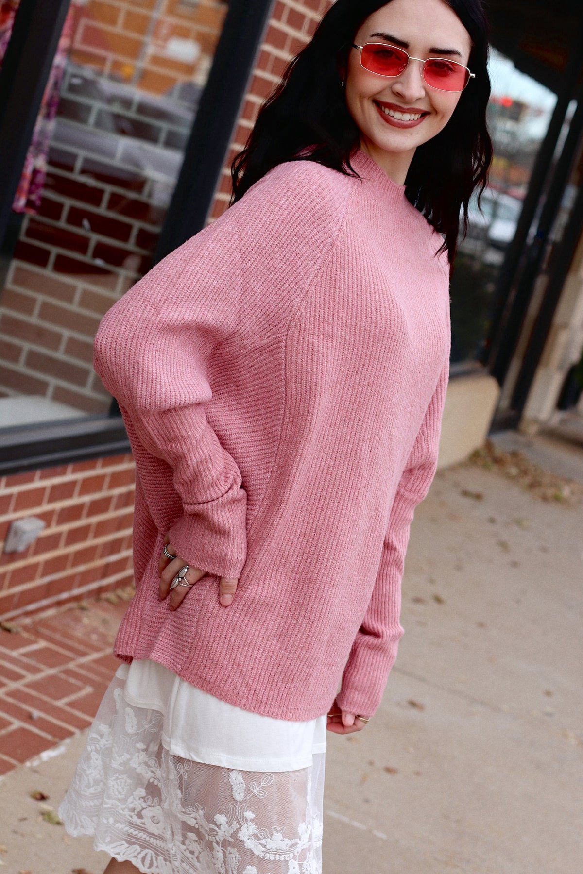 Reece Dolman Sweater + Pink