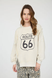 Route 66 Cream Sweatshirt