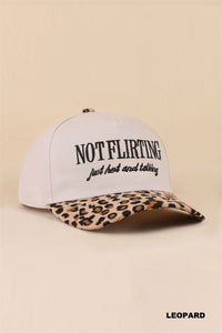 Not Flirting Hat Just Hot & Talking + Leopard