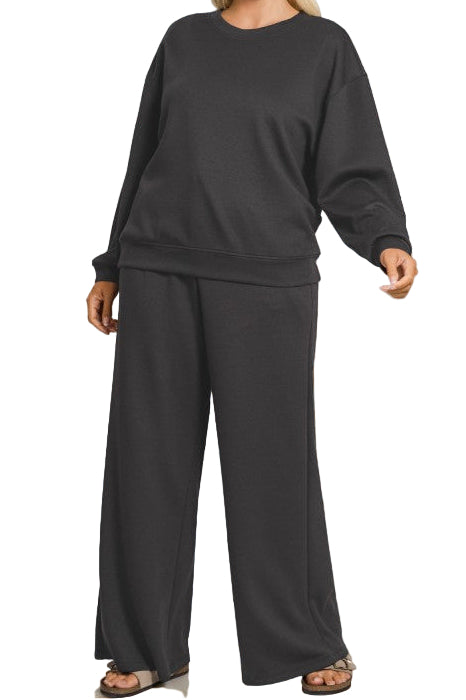 Comfiest Sweat Set Ever Plus* + Black