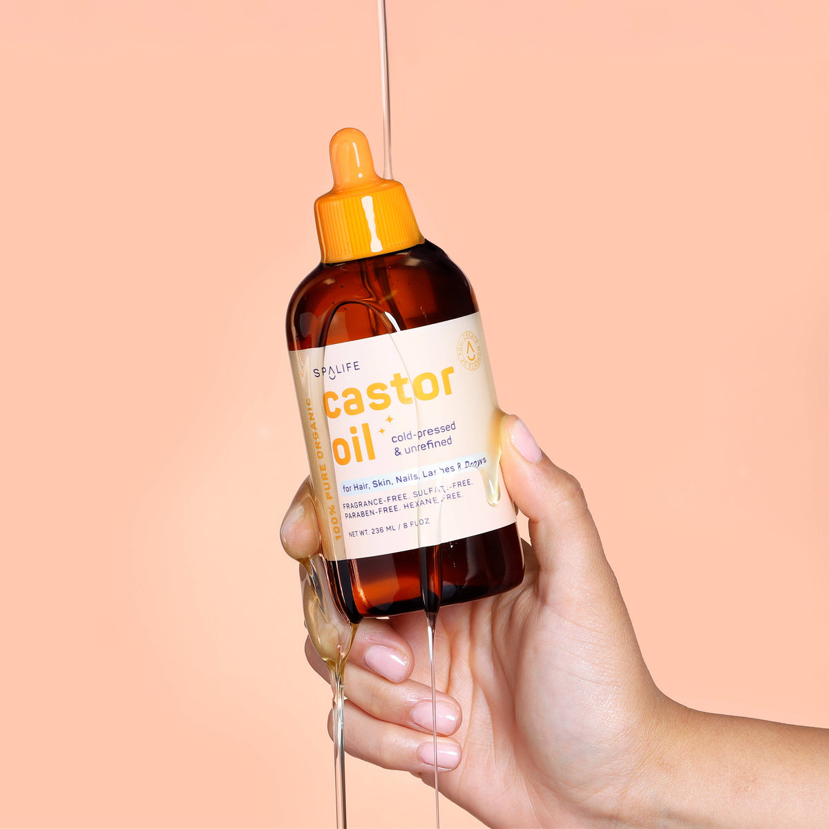 Castor Oil 100% Pure | For Hair, Skin, Nails, Lashes & Brows
