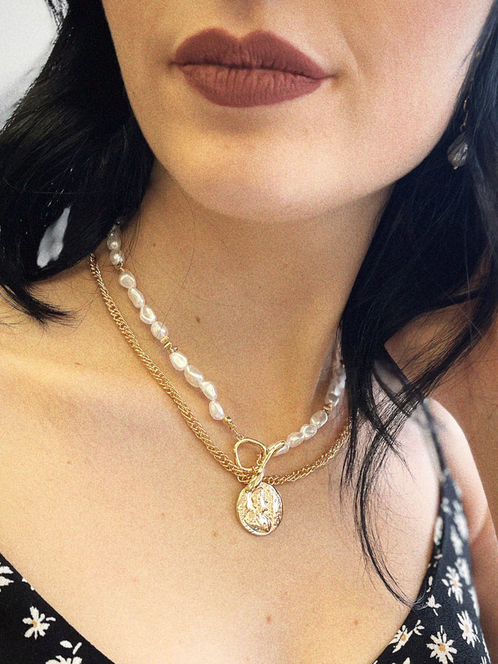 Pearl & Coin Necklace