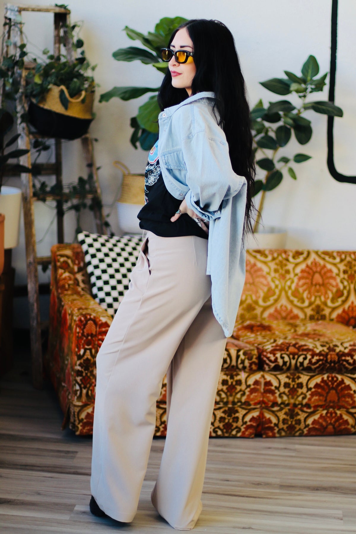 Model Off Duty Trousers in Taupe