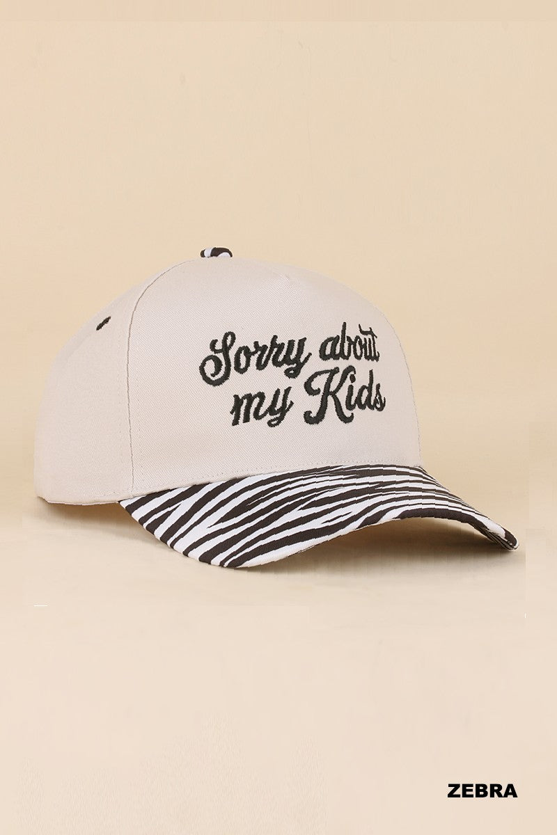 Sorry About My Kids Hat + Zebra