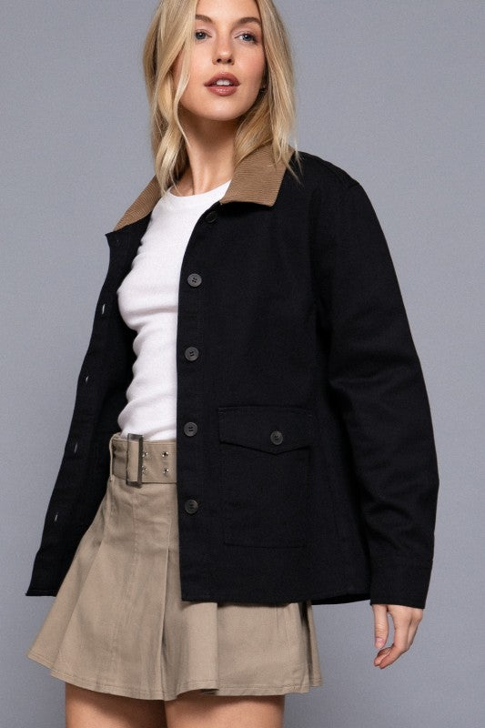 Working Girl Barn Jacket + Black