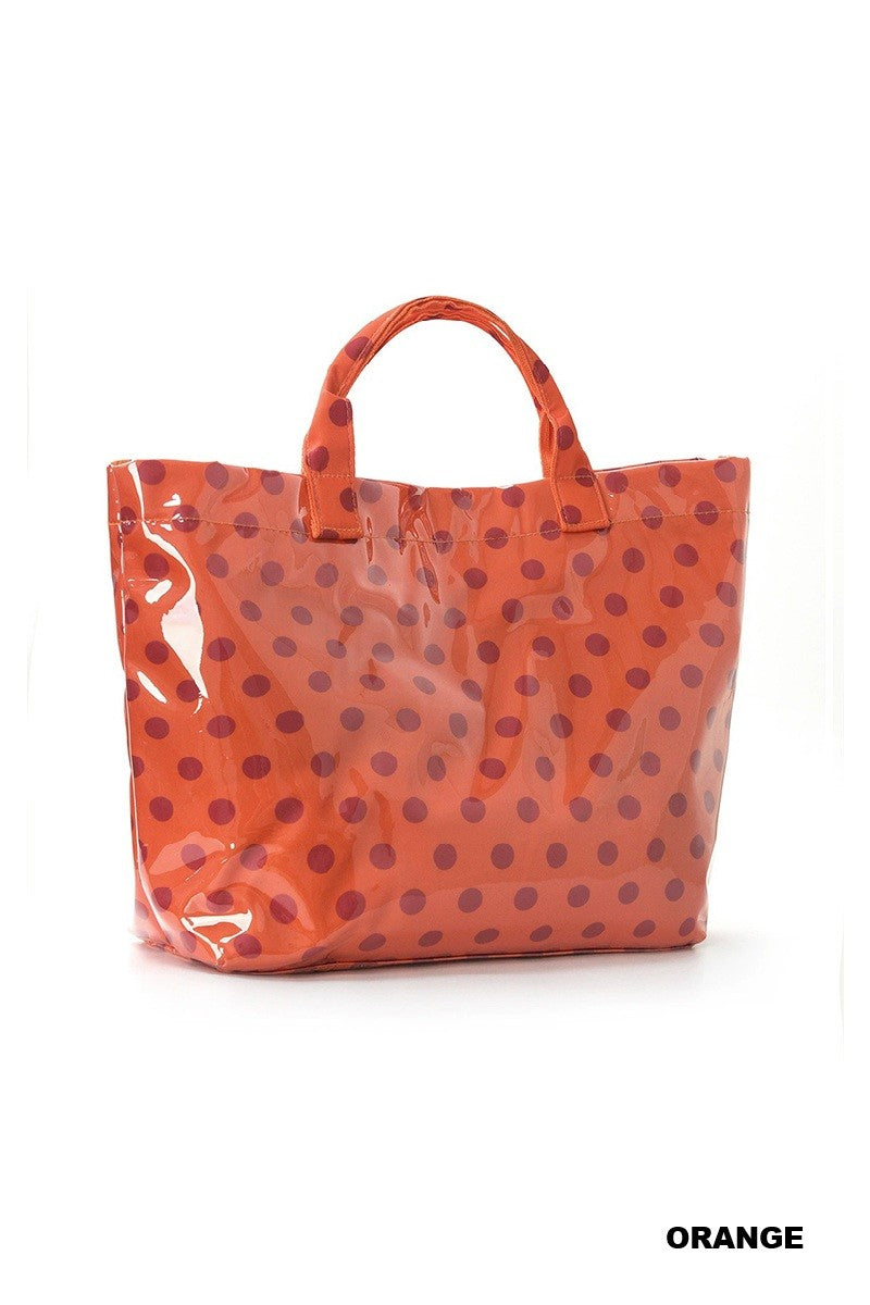 Polka Dot Tote Bag in Orange