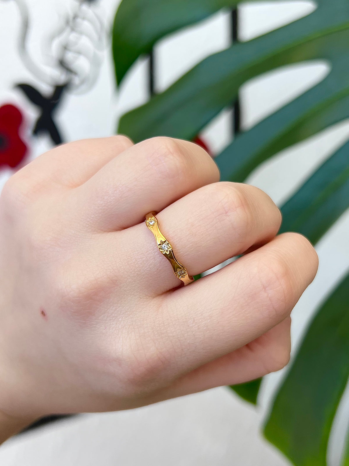 Stacker Wave Design 18K GP Ring