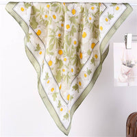 Green Daisy & Leaf Bandana Scarf