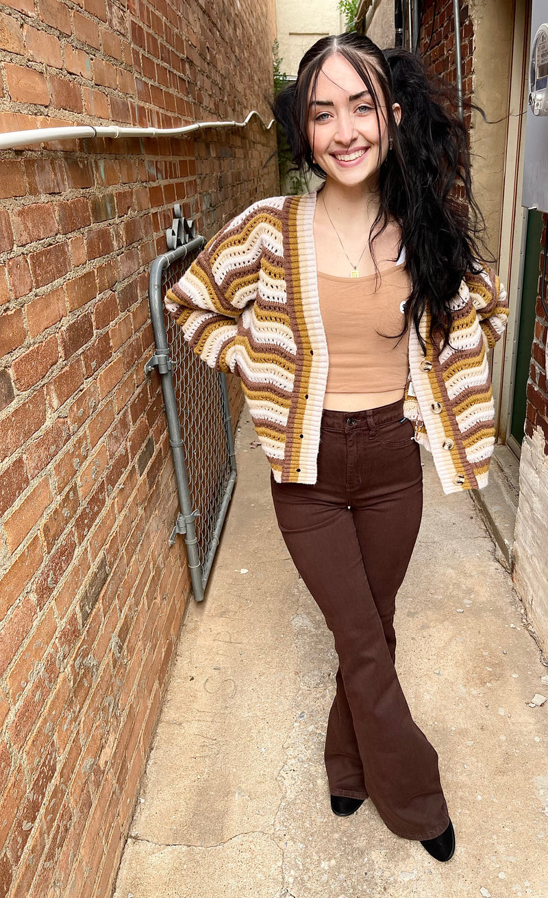 Autumn Brown Flare Jeans - 580 Threads