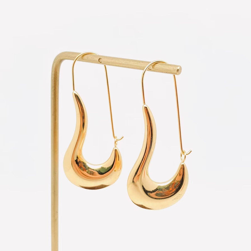 18K GP Geometric Hoop Earrings