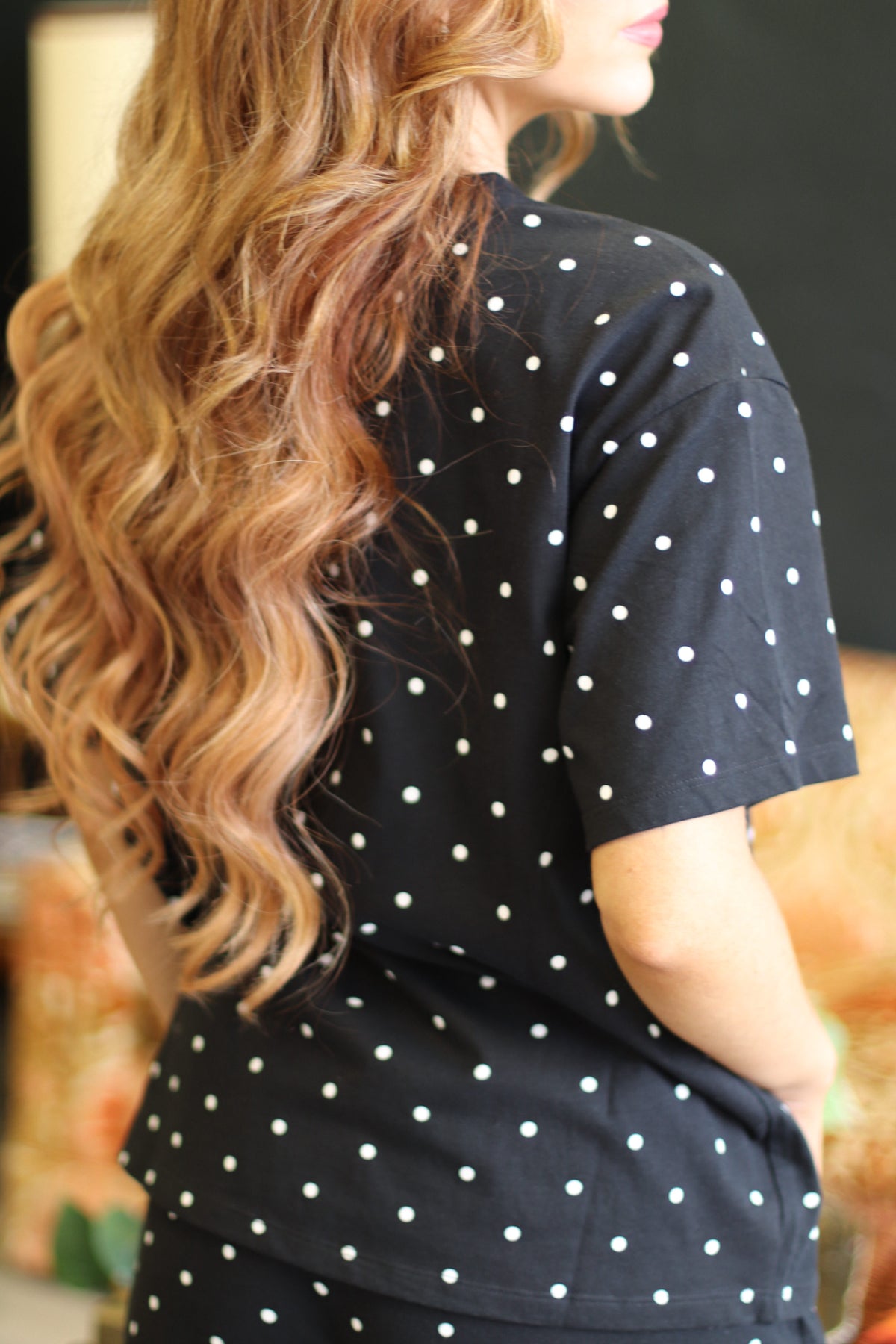 Becky Black & White Polka Dot Top