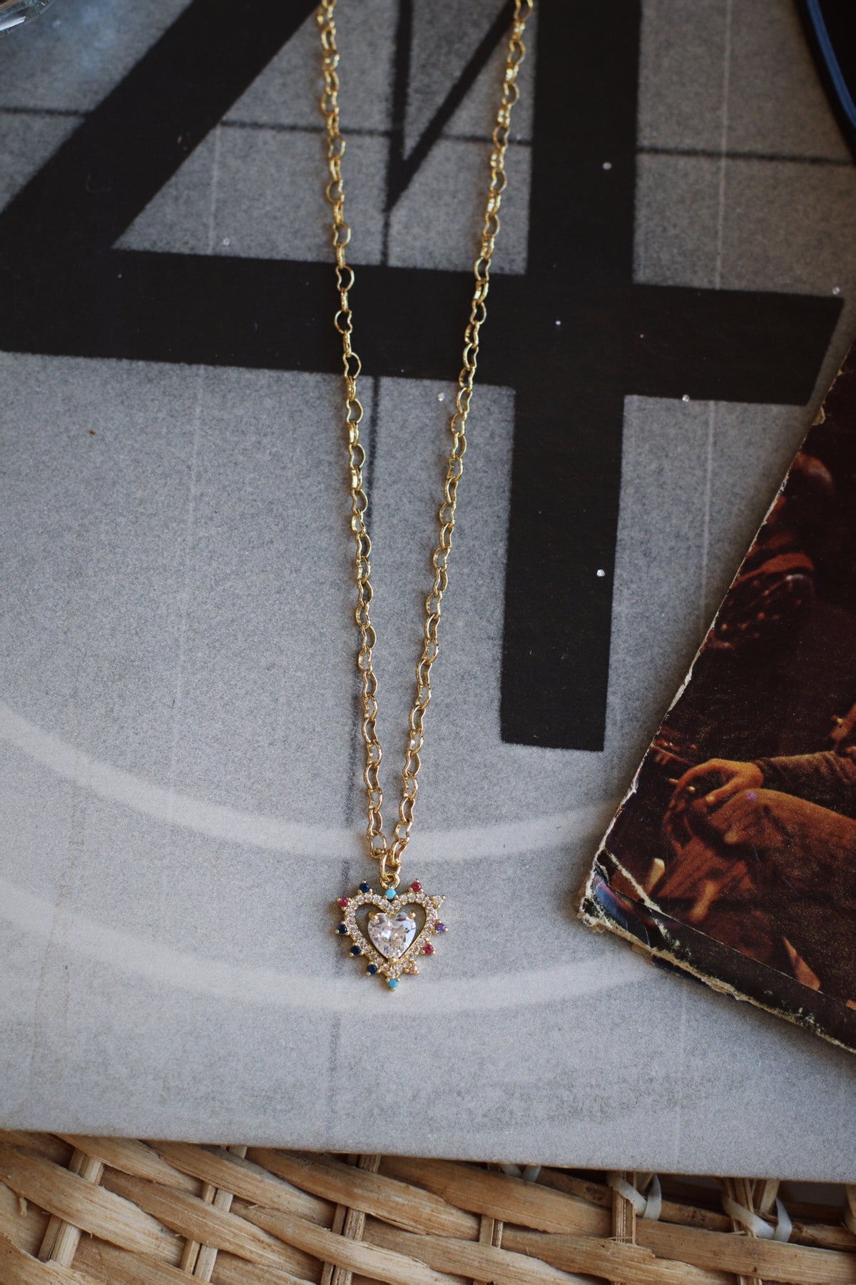 CZ Hollow Heart Necklace