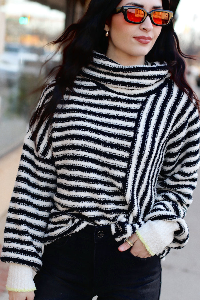 B&W Soft Striped Sweater