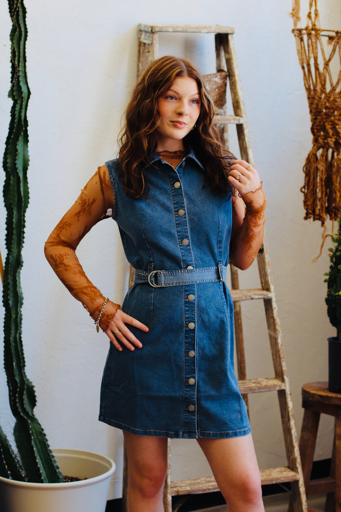 Denim Button Down Mini Dress