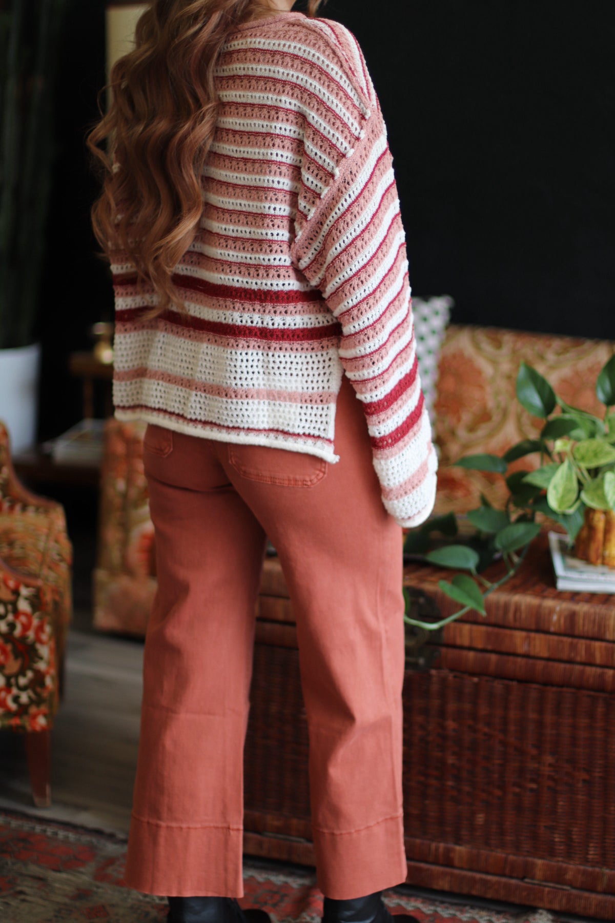 Summer To Fall Crochet Sweater + Cranberry