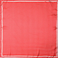 Red Gingham Silk-Finish Square Scarf
