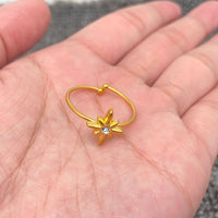 Star 18K Gold Plated Stainless Steel Adjustable Ring