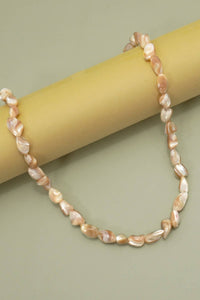 Brown Iridescent Mother-of-Pearl Shell Nugget Necklace