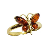 Citrine Amber Butterfly Ring - 580 Threads
