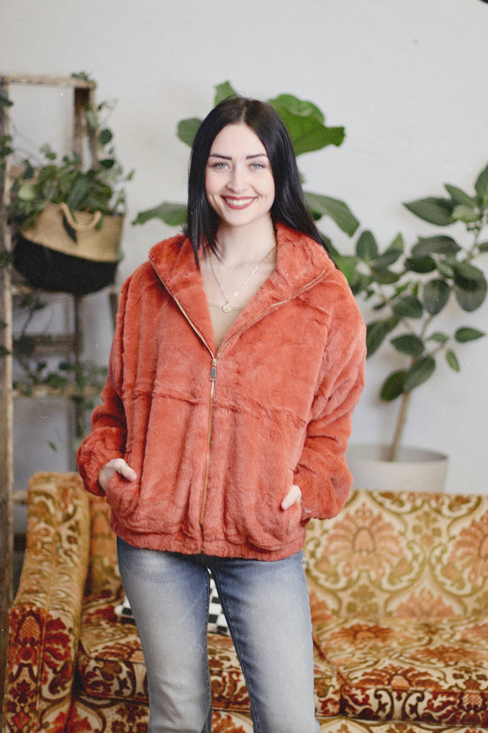 Apricot Faux Fur Jacket