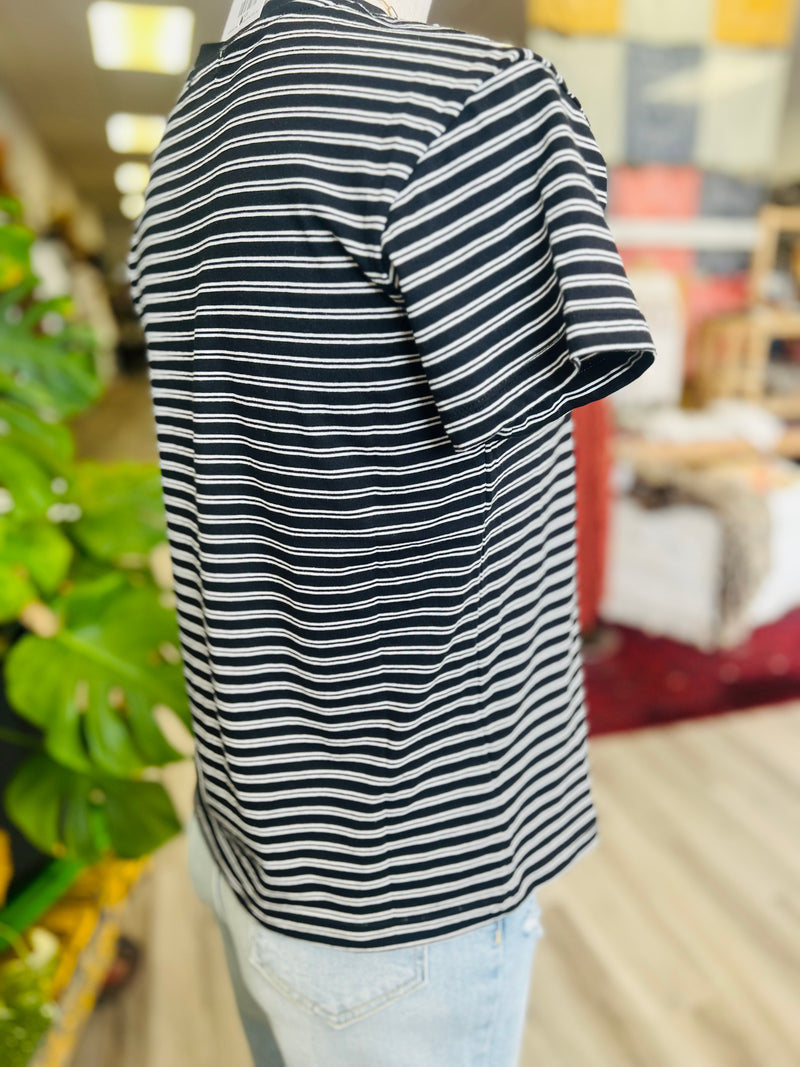 90s Basic Striped Cotton Top