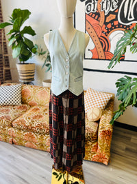 Stay Groovy Plaid Midi Skirt