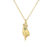 Gold Plated Hand Pendant Necklace