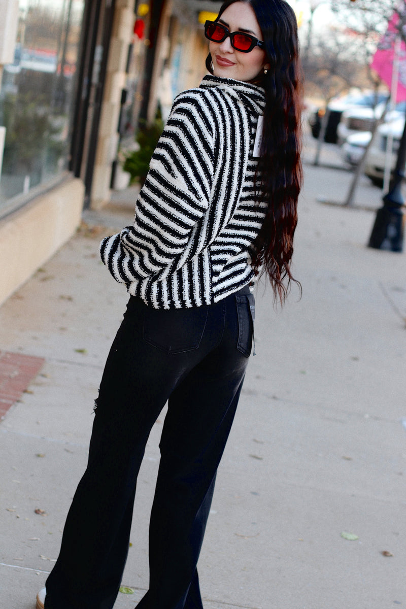 B&W Soft Striped Sweater