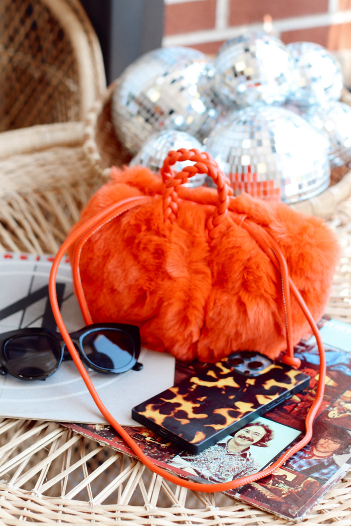 Orange Fuzzy Purse