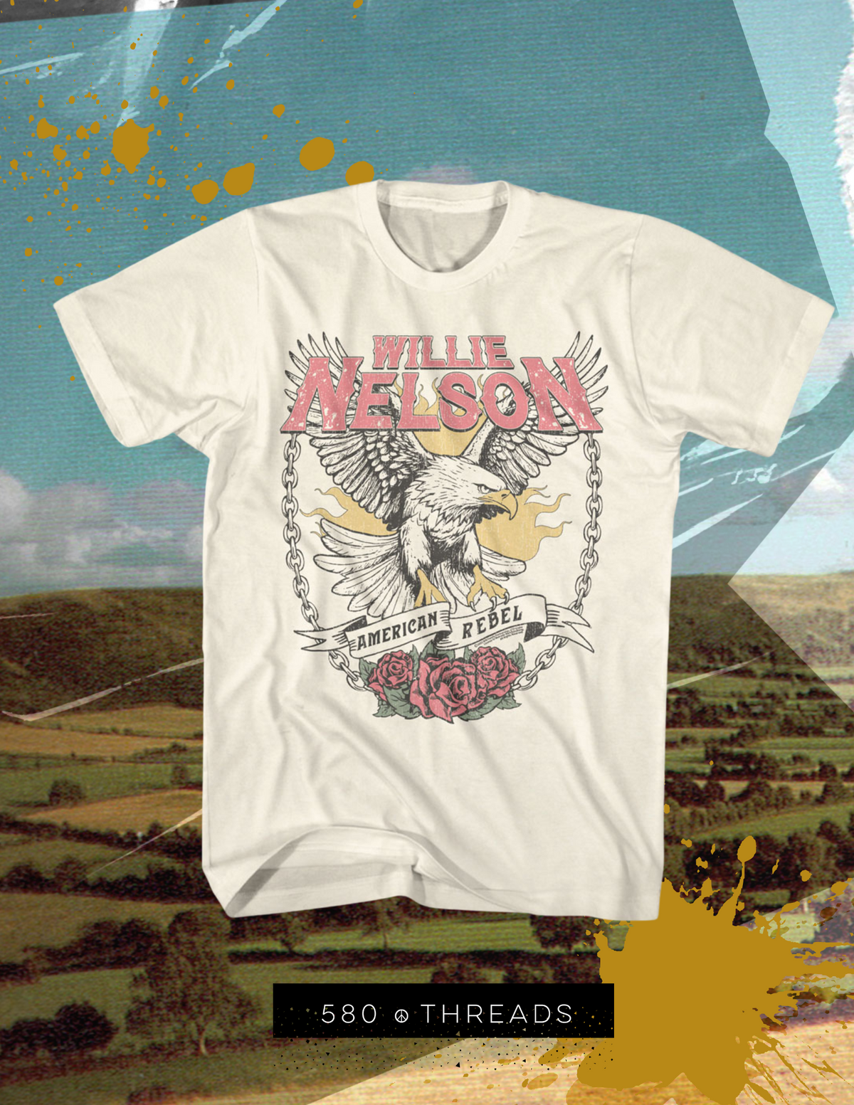 Willie Nelson American Rebel Tee in White