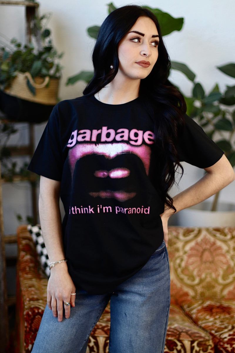 Garbage I Think I'm Paranoid Tee in Black