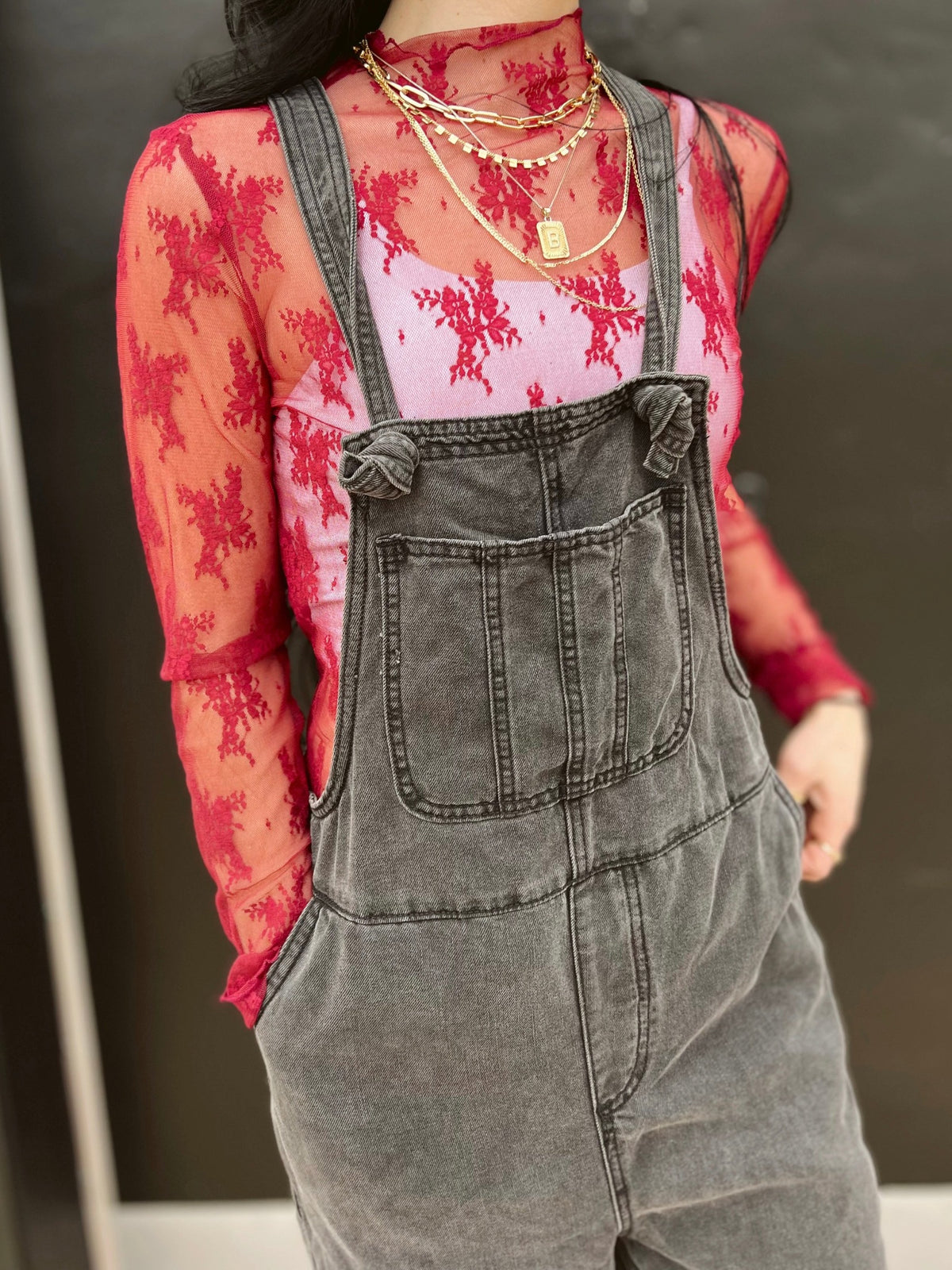Morgan Washed Relaxed Fit Overalls
